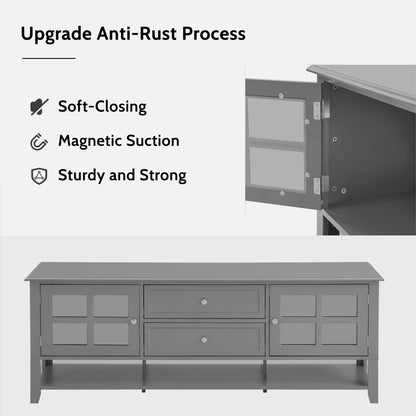 Grey MDF TV Stand - 50-59 Inch TV Storage for Living Room