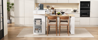 Extendable Dining Table with Storage - Creamy White
