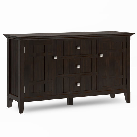 Dark Brown Solid Wood Sideboard for Dining Room Storage