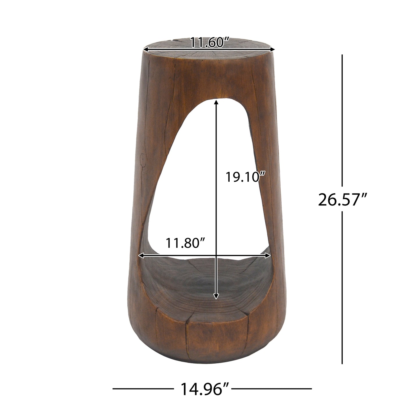 Antique Brown Magnesium Oxide End Table - Patio Outdoor Side Table