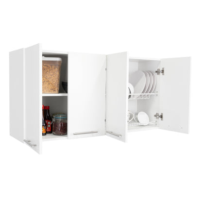 Sitka Wall Cabinet, Two Spacious Divisions, Four Doors