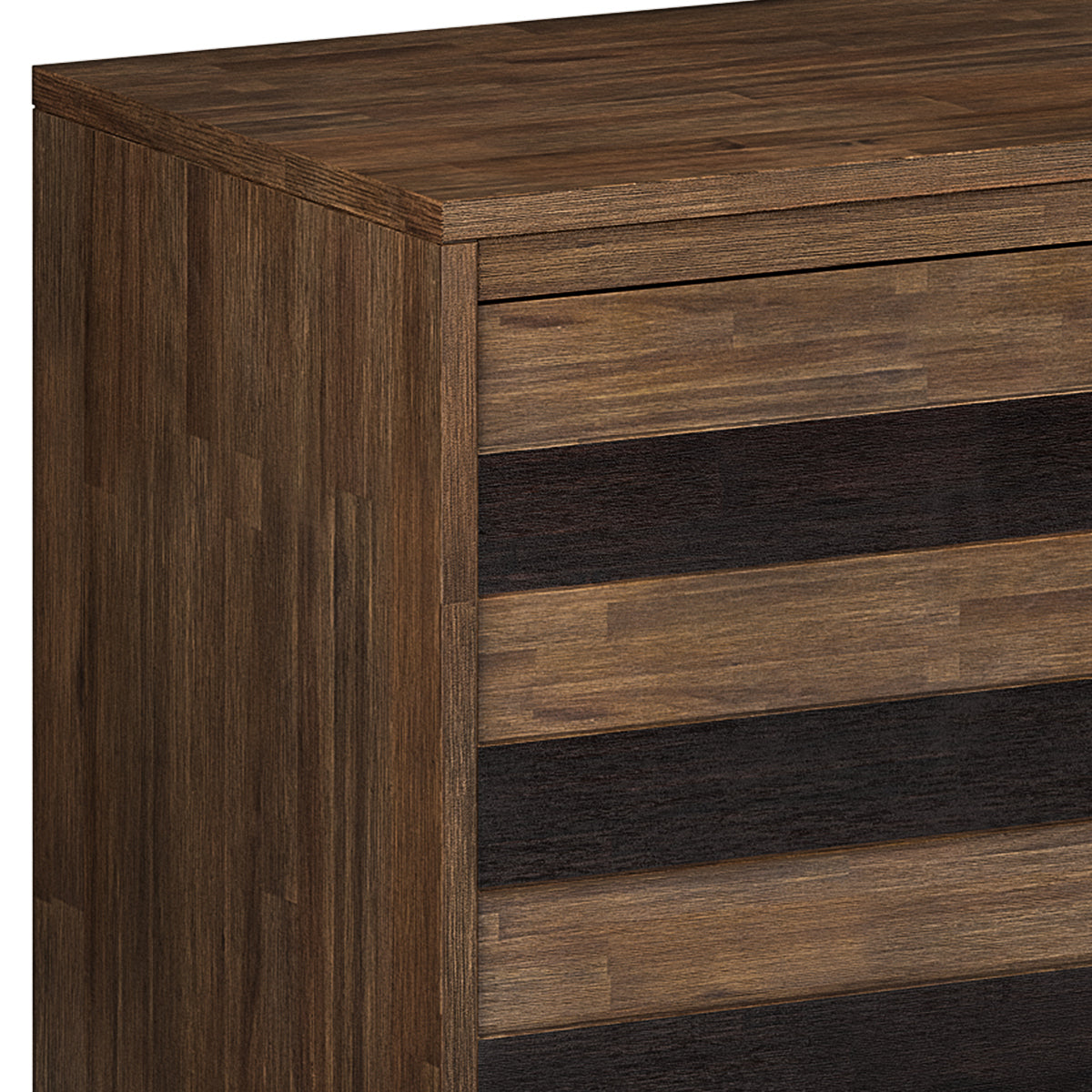 Dark Brown Acacia Wood Sideboard Buffet for Dining Room Storage