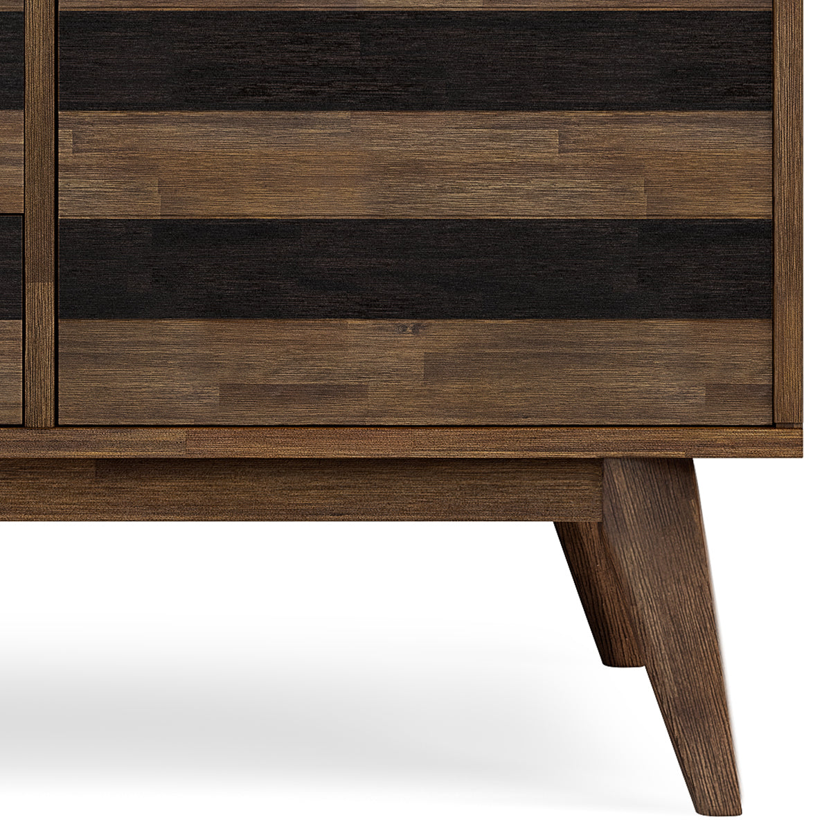 Dark Brown Acacia Wood Sideboard Buffet for Dining Room Storage