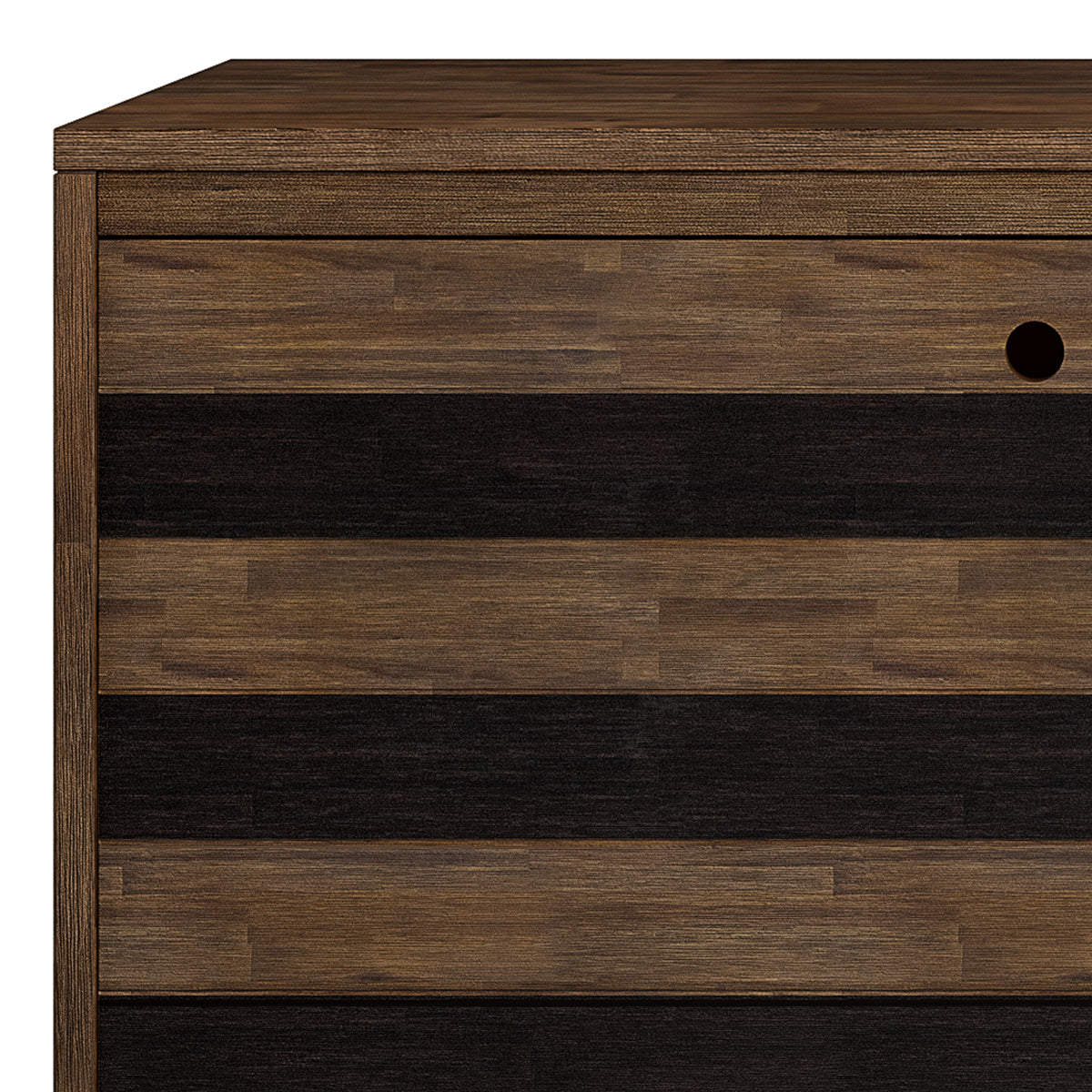 Dark Brown Acacia Wood Sideboard Buffet for Dining Room Storage