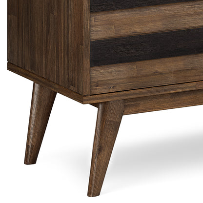 Dark Brown Acacia Wood Sideboard Buffet for Dining Room Storage