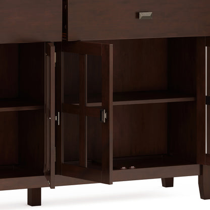 Artisan Solid Wood Large 4 Door Sideboard Buffet in Russet Brown