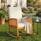 Acacia Wood Outdoor Rocking Chair with Cushions for Porch, Patio, Backyard, Garden, and Deck