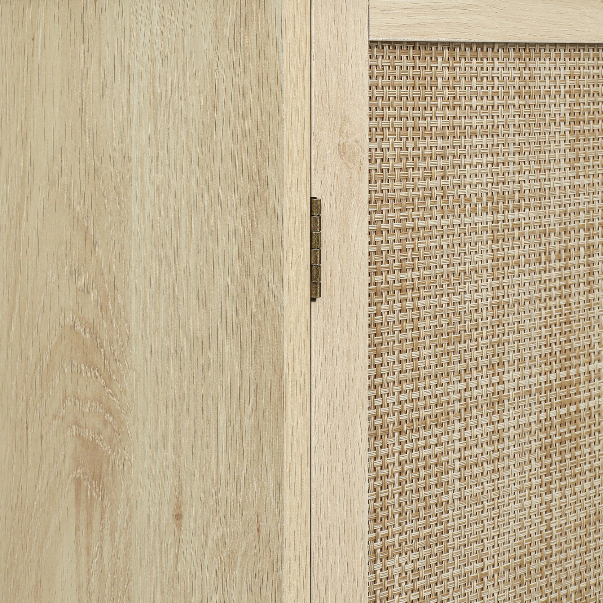 4 Door Cabinet with 1 Drawer, with 4 Adjustable Inner Shelves, Storage Cabinet