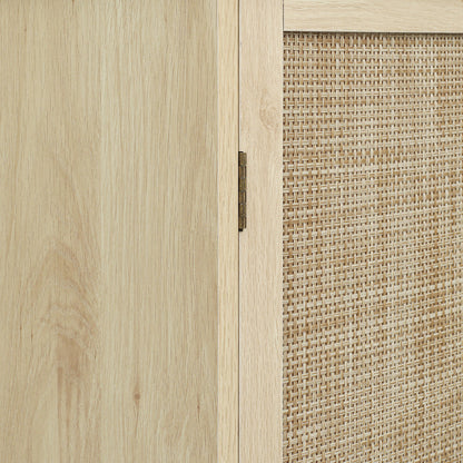 4 Door Cabinet with 1 Drawer, with 4 Adjustable Inner Shelves, Storage Cabinet