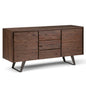 Lowry 60 inch Wide Solid Acacia Wood Sideboard Buffet in Distressed Charcoal Brown
