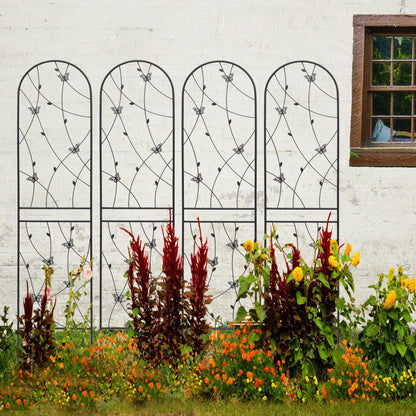 Black Butterfly Metal Garden Trellis Set - 4 Pack