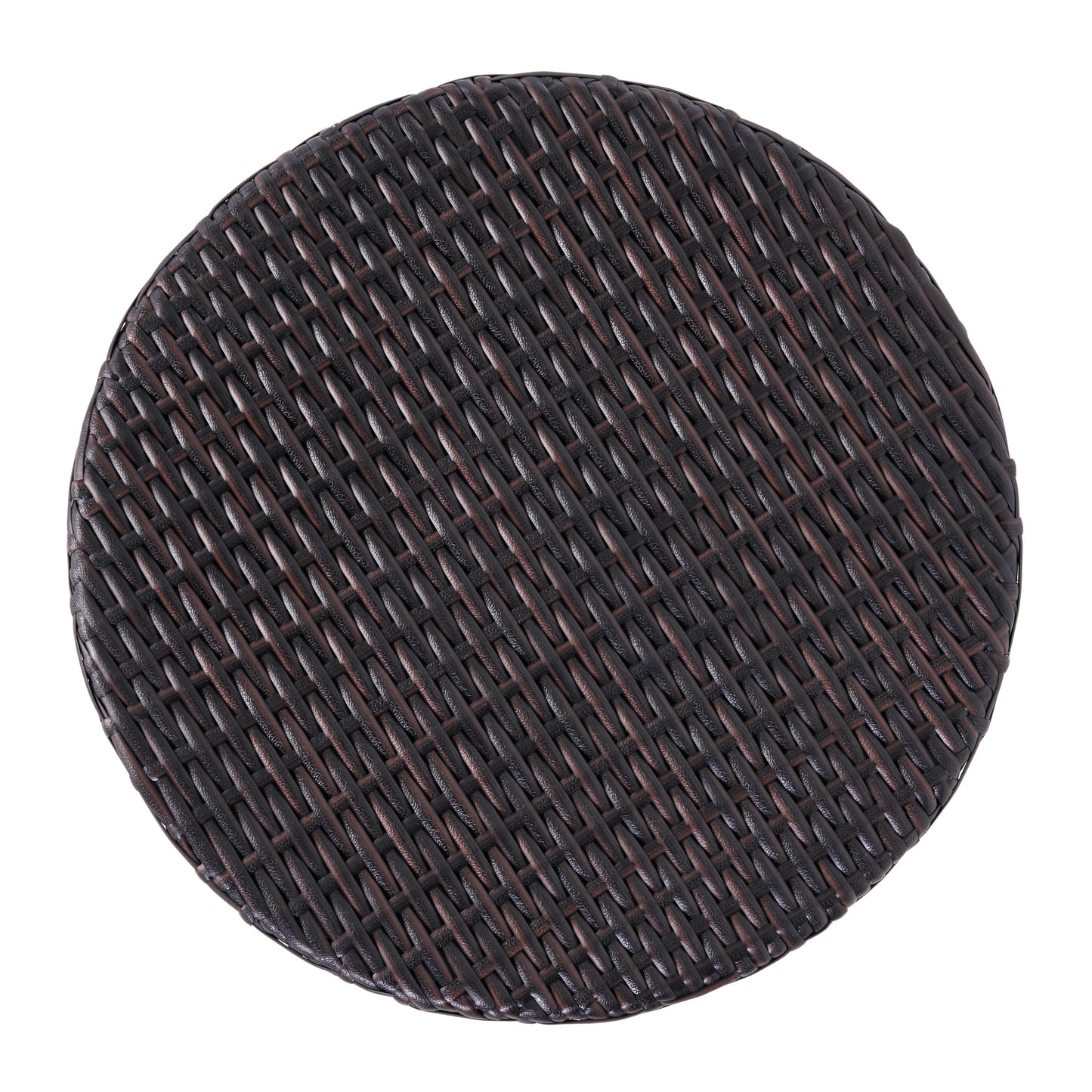 Brown Iron Rattan Outdoor Side Table - Patio Accent Table