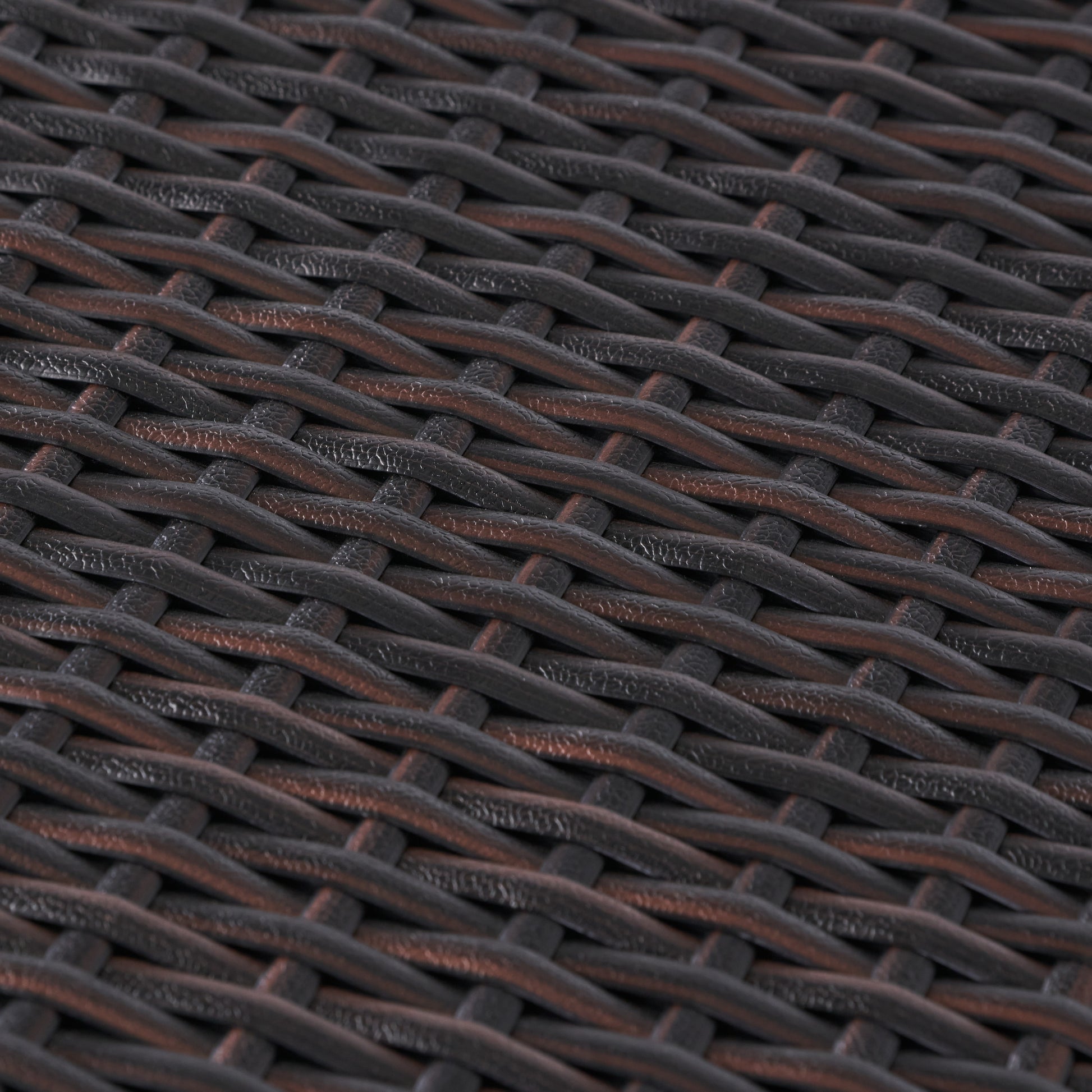 Brown Iron Rattan Outdoor Side Table - Patio Accent Table