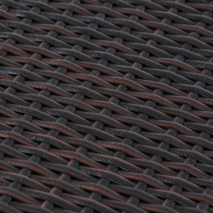 Brown Iron Rattan Outdoor Side Table - Patio Accent Table