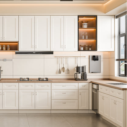 White Shaker Wall Cabinet - 24" Double Door Storage