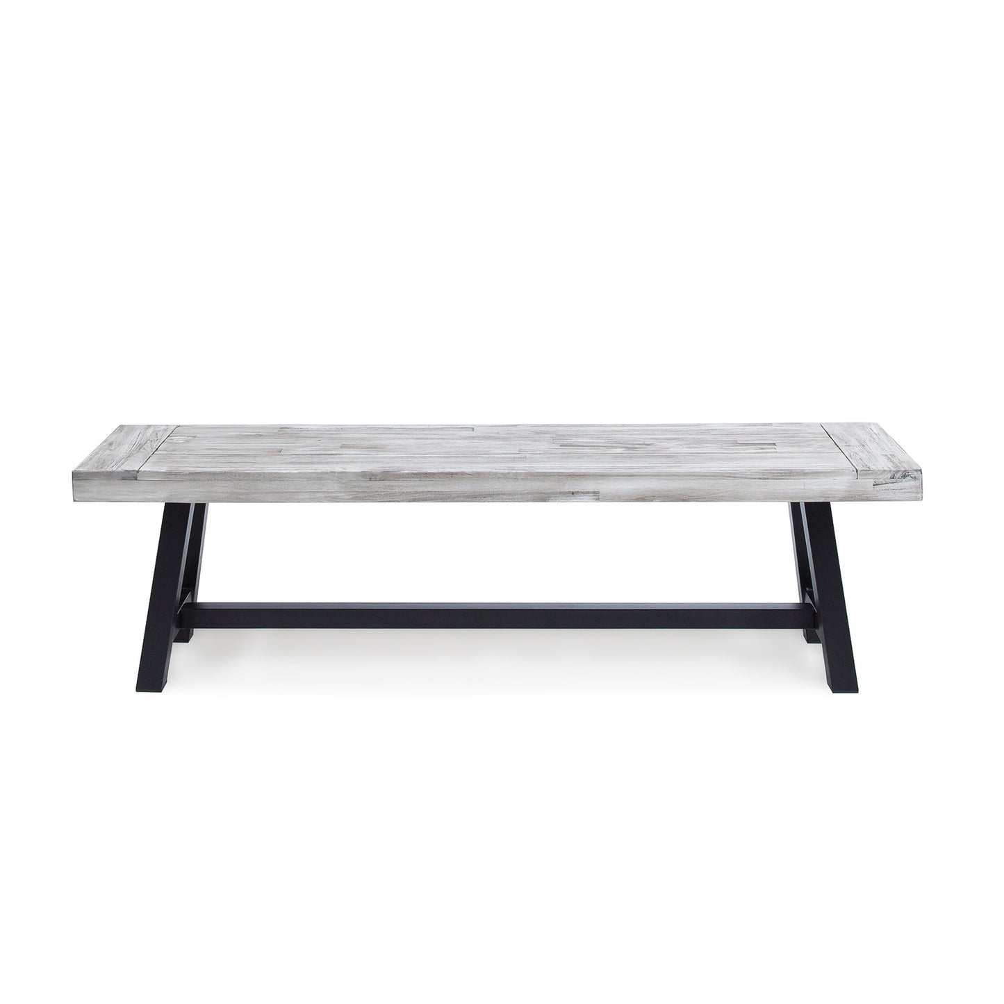 Grey Acacia Wood Dining Bench - 63" Modern Style