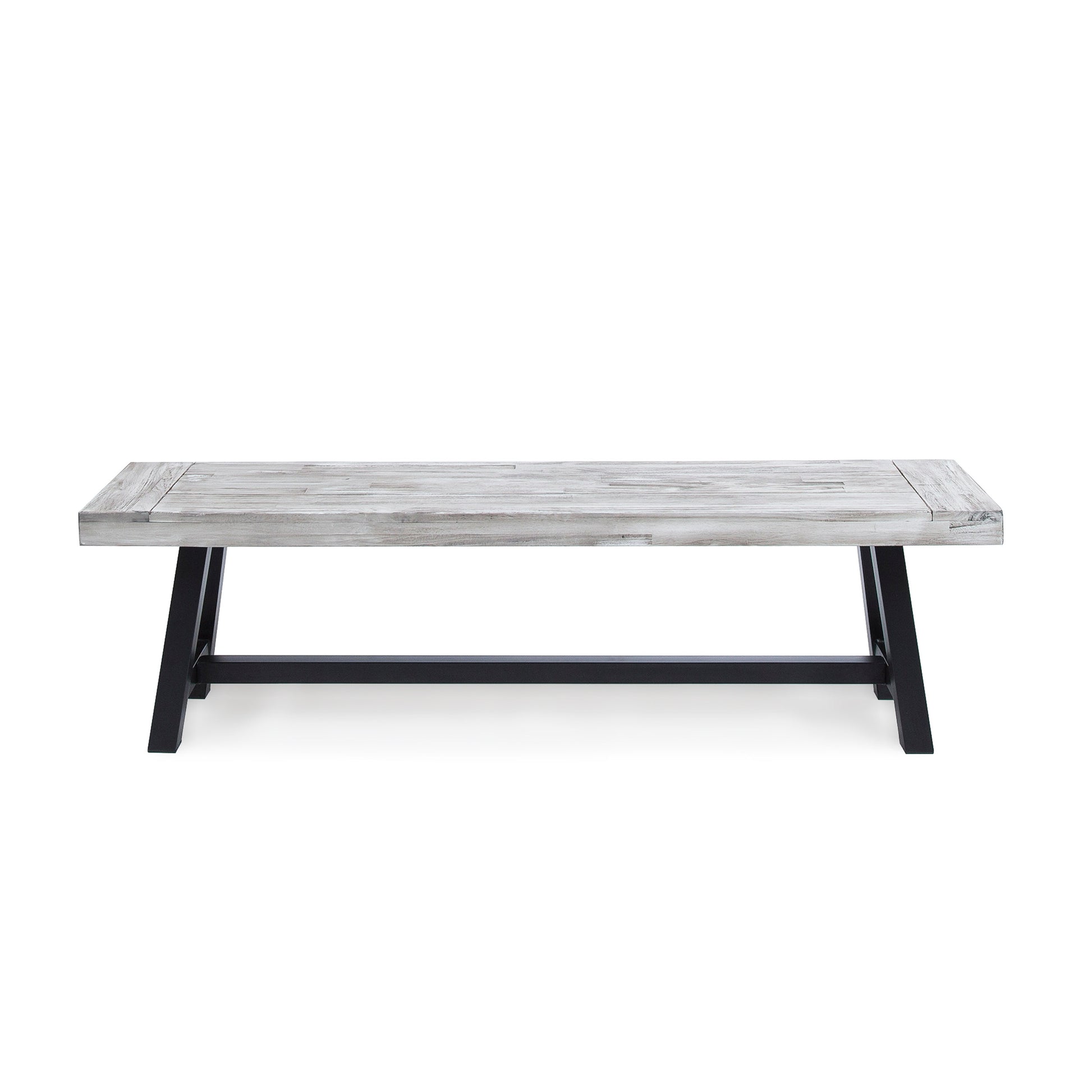 Grey Acacia Wood Dining Bench - 63" Modern Style