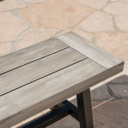 Grey Acacia Wood Dining Bench - 63" Modern Style