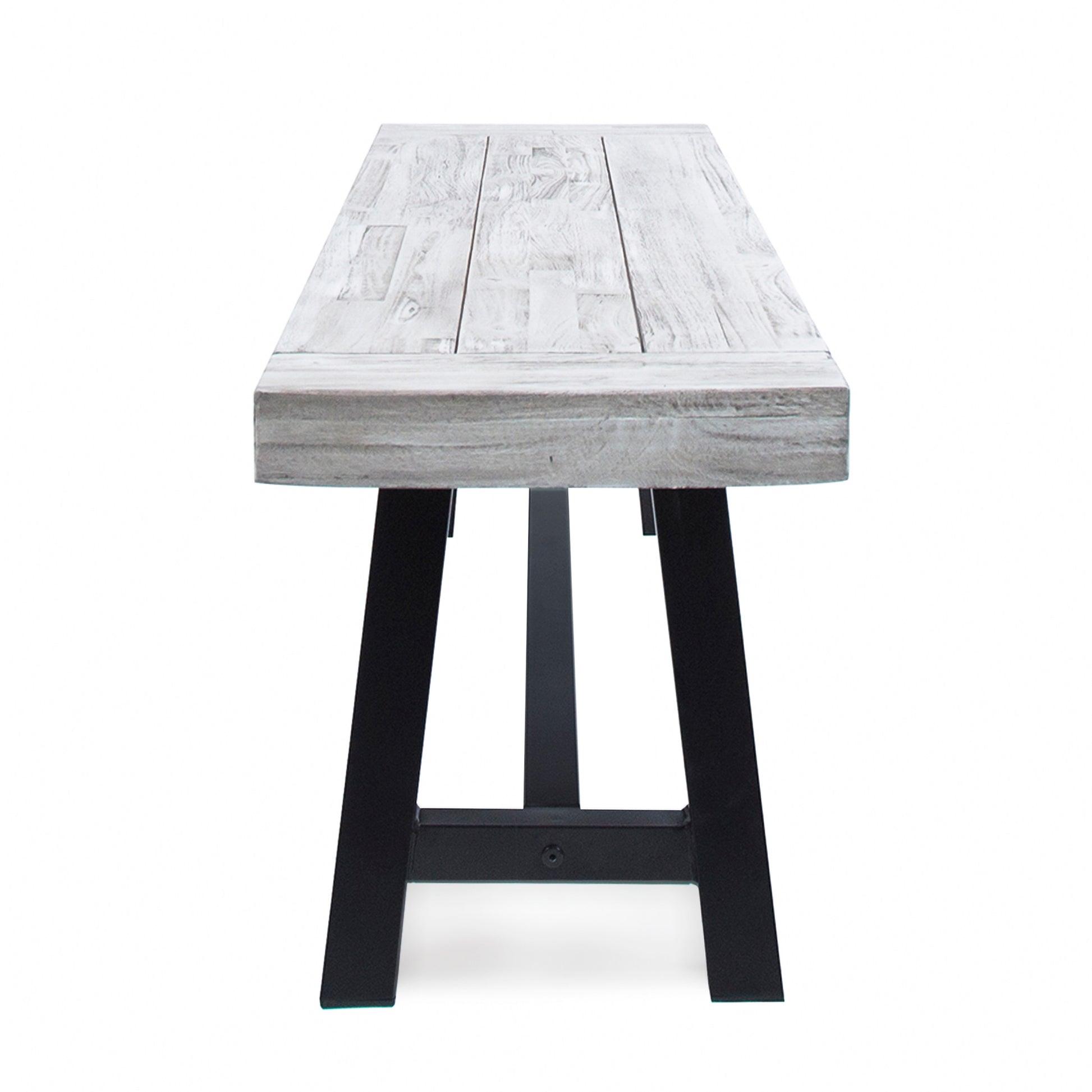 Grey Acacia Wood Dining Bench - 63" Modern Style