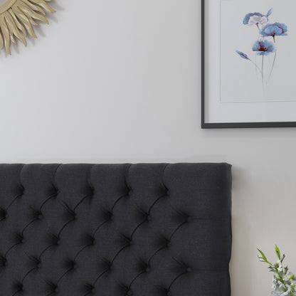 Queen Size Charcoal Grey Fabric Headboard