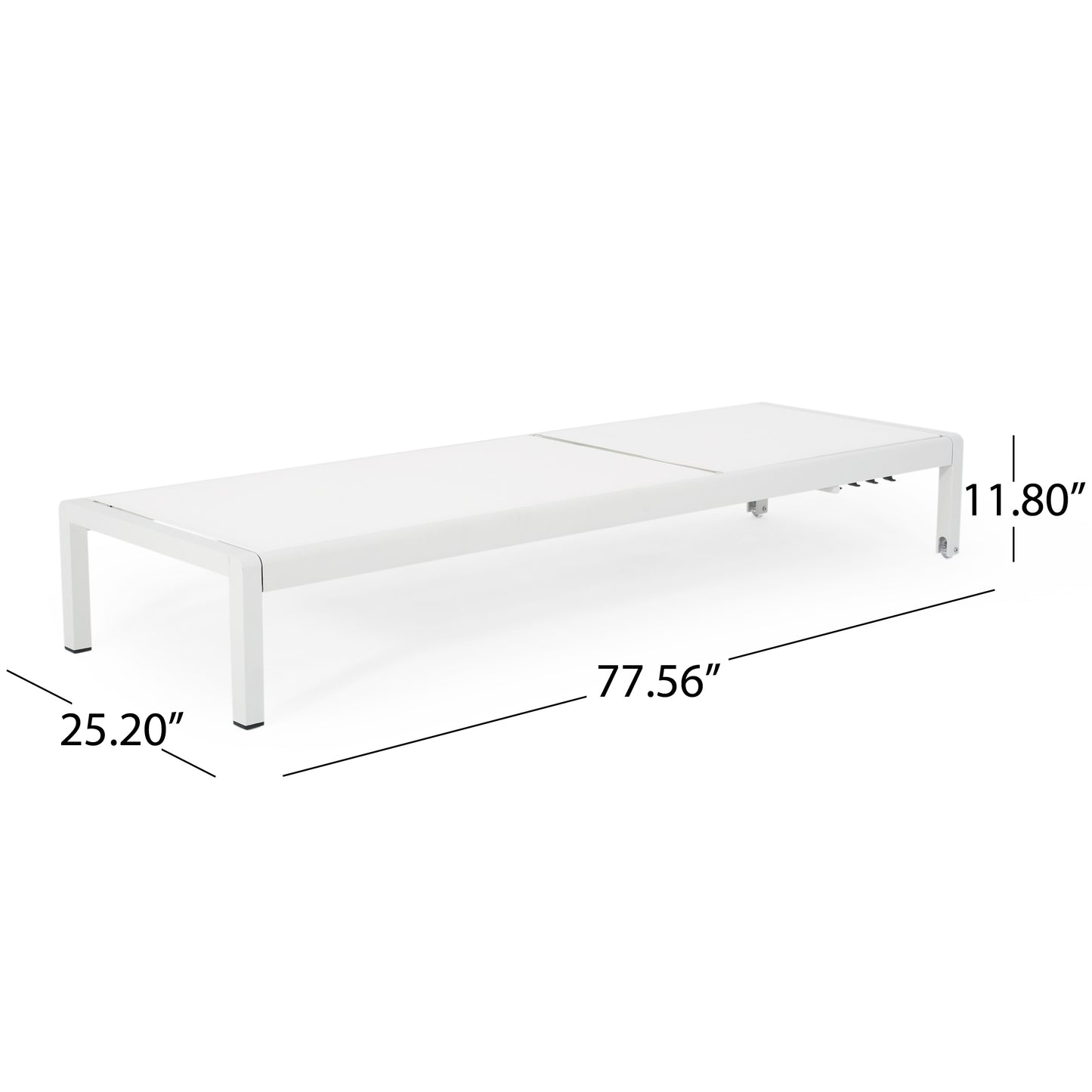 White Mesh Chaise Lounge Set - 2 Piece Patio Seating