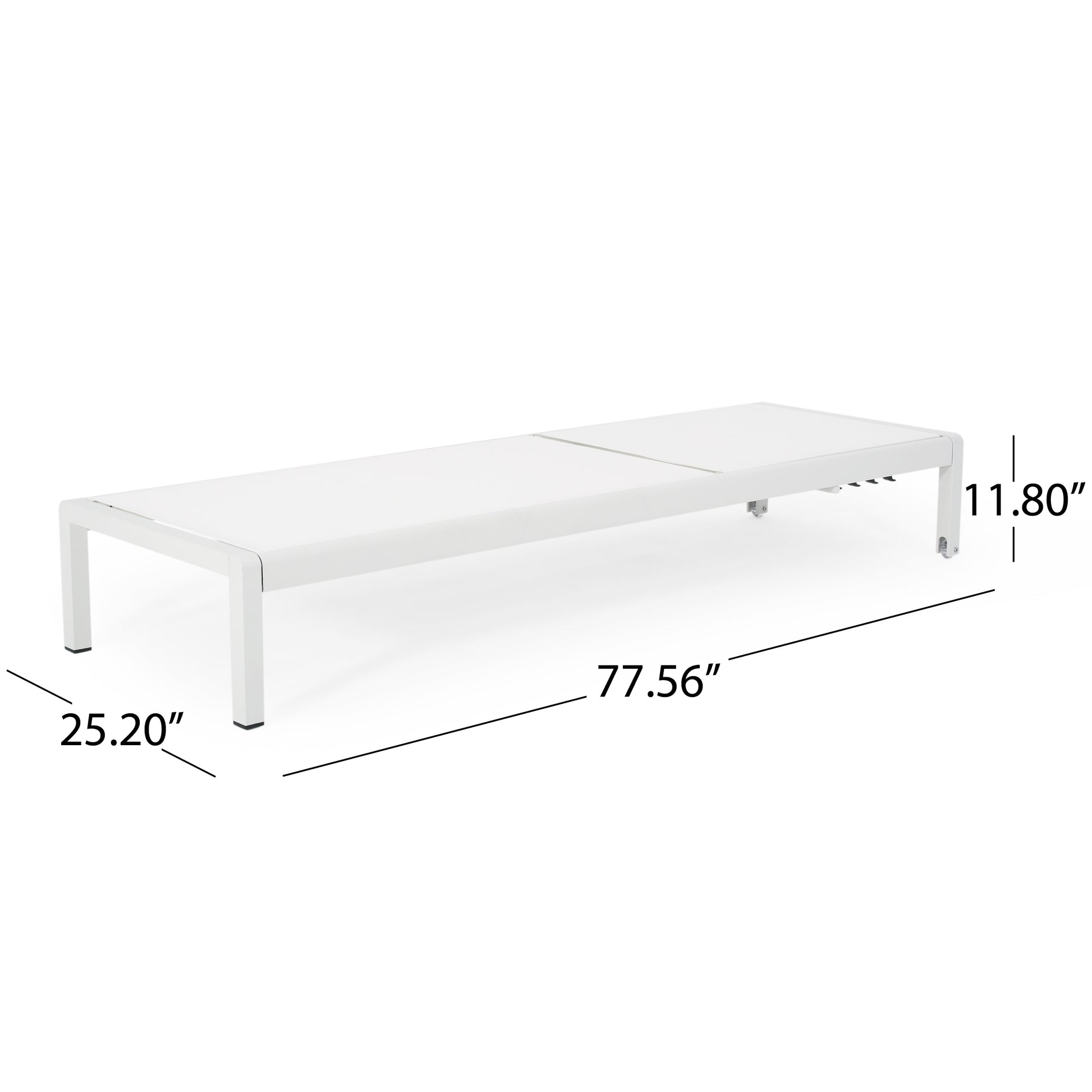 White Mesh Chaise Lounge Set - 2 Piece Patio Seating