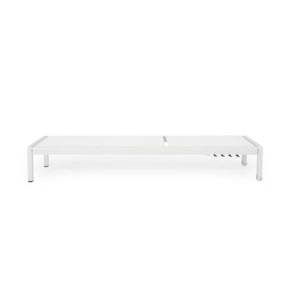 White Mesh Chaise Lounge Set - 2 Piece Patio Seating