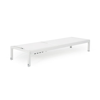 White Mesh Chaise Lounge Set - 2 Piece Patio Seating