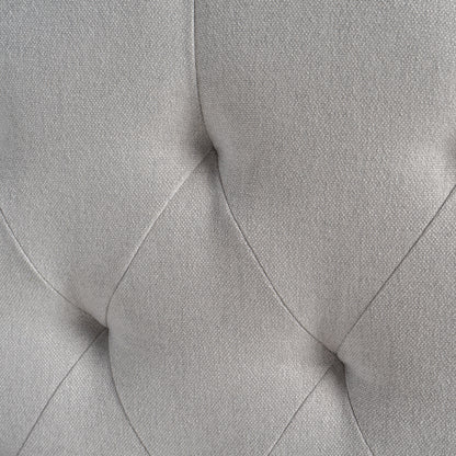 Queen Size Light Grey Fabric Upholstered Headboard