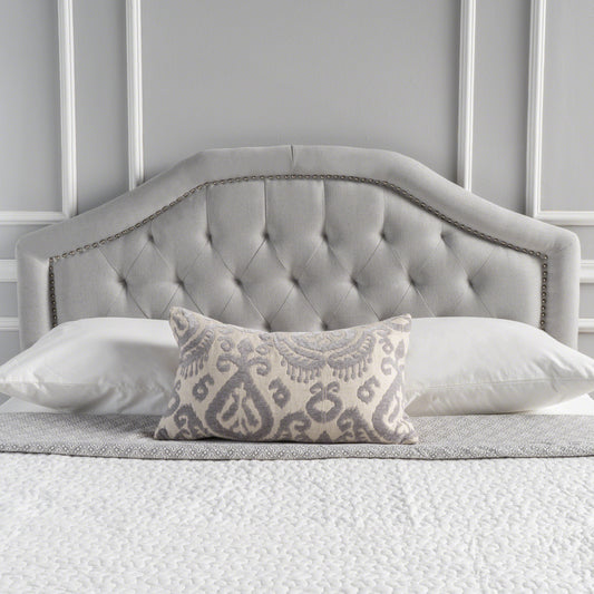 Tufted Upholstered Headboard Queen Size, Solid Wood Head Board with Durable Metal Legs, Adjustable Height Queen headboard with Nailhead Trim in Bedroom