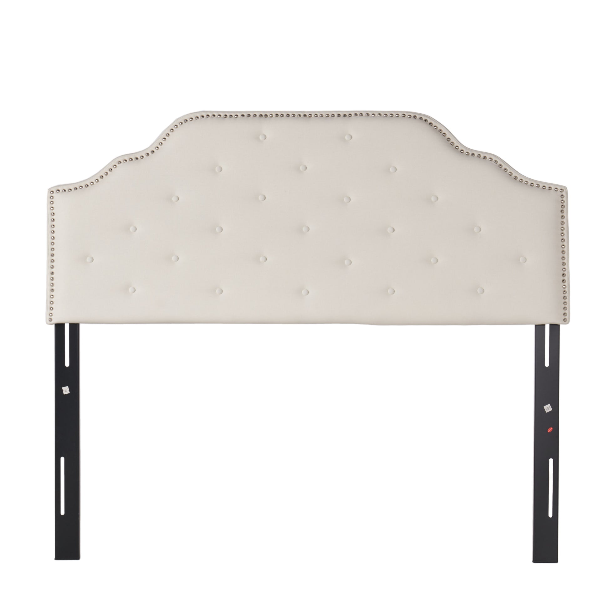 Ivory Queen Upholstered Button Headboard - Modern Style