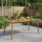 Outdoor Dining Table with Acacia Wood Frame, Teak