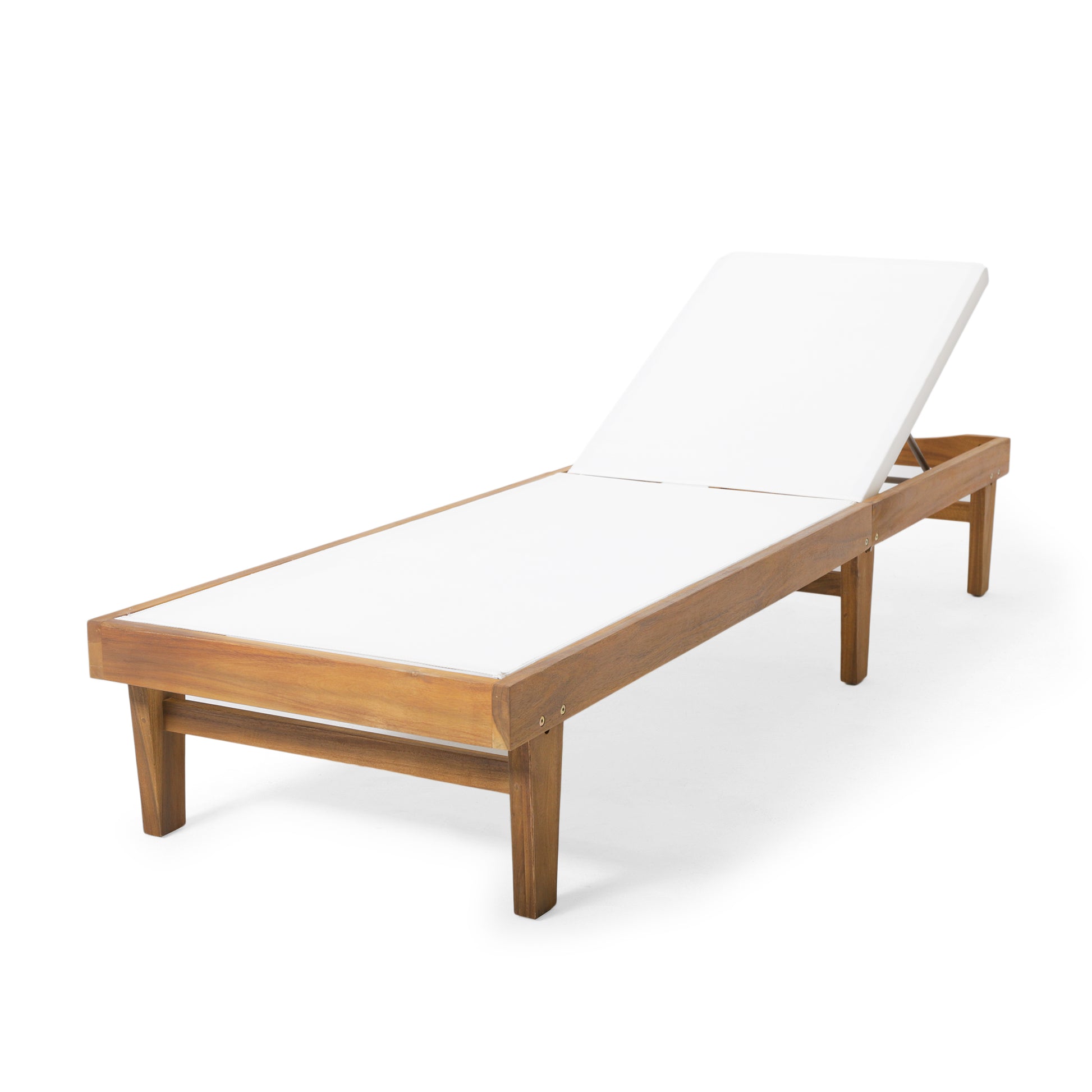 Teak Acacia Wood Chaise Lounge for Patio Relaxation
