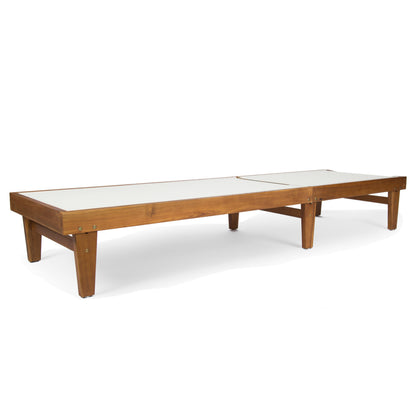Teak Acacia Wood Chaise Lounge for Patio Relaxation