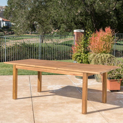 Teak Acacia Wood Outdoor Dining Table - 67.75" Expandable