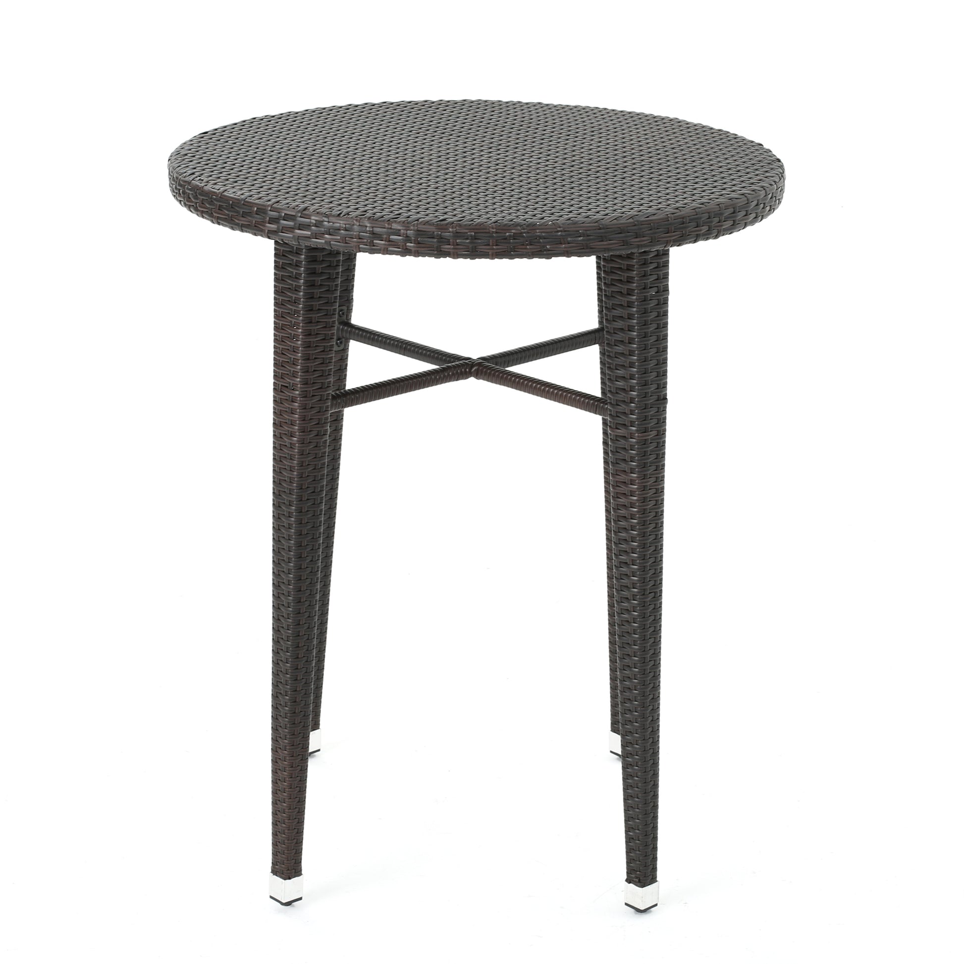 Rattan Round Bar Table - Brown Multi