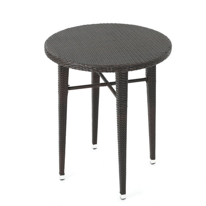 Rattan Round Bar Table - Brown Multi