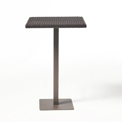 Brown Rattan Square Bar Table - 26"