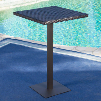 Brown Rattan Square Bar Table - 26"