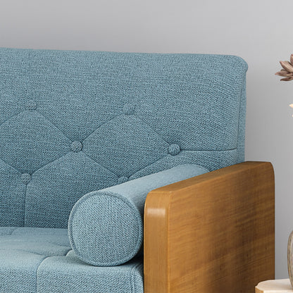 Aidan Mid-Century Sofa - Blue Fabric Comfort