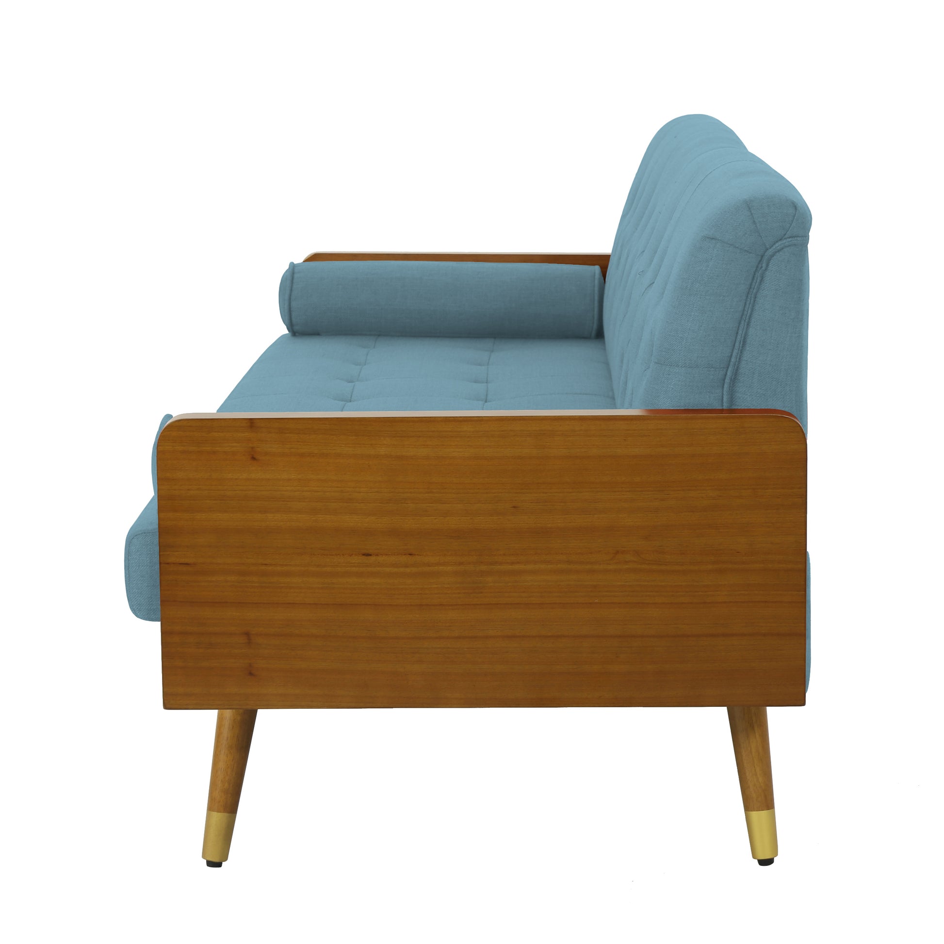 Aidan Mid-Century Sofa - Blue Fabric Comfort
