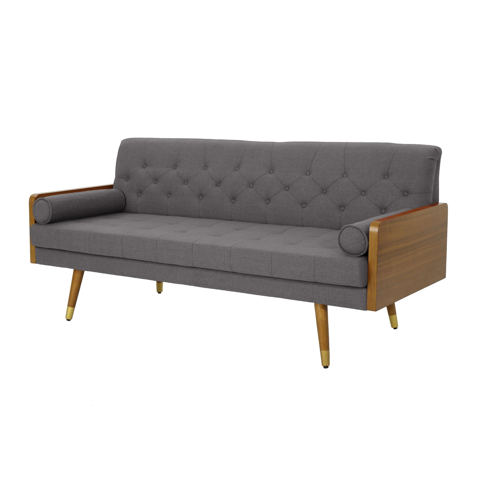 Aidan Mid-Century Sofa - Grey Fabric Comfort