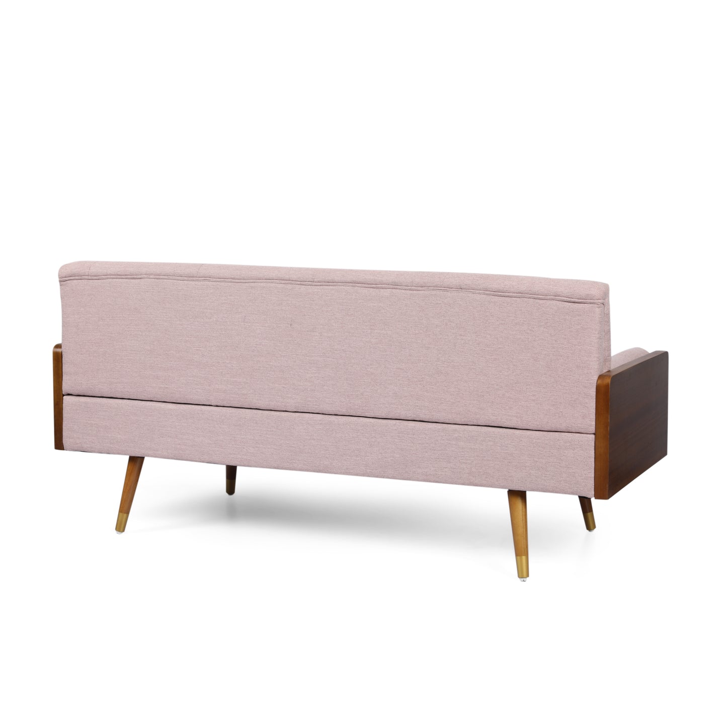 Blush 3 Seat Mid-Century Sofa - Fabric Upholstery for Living Room