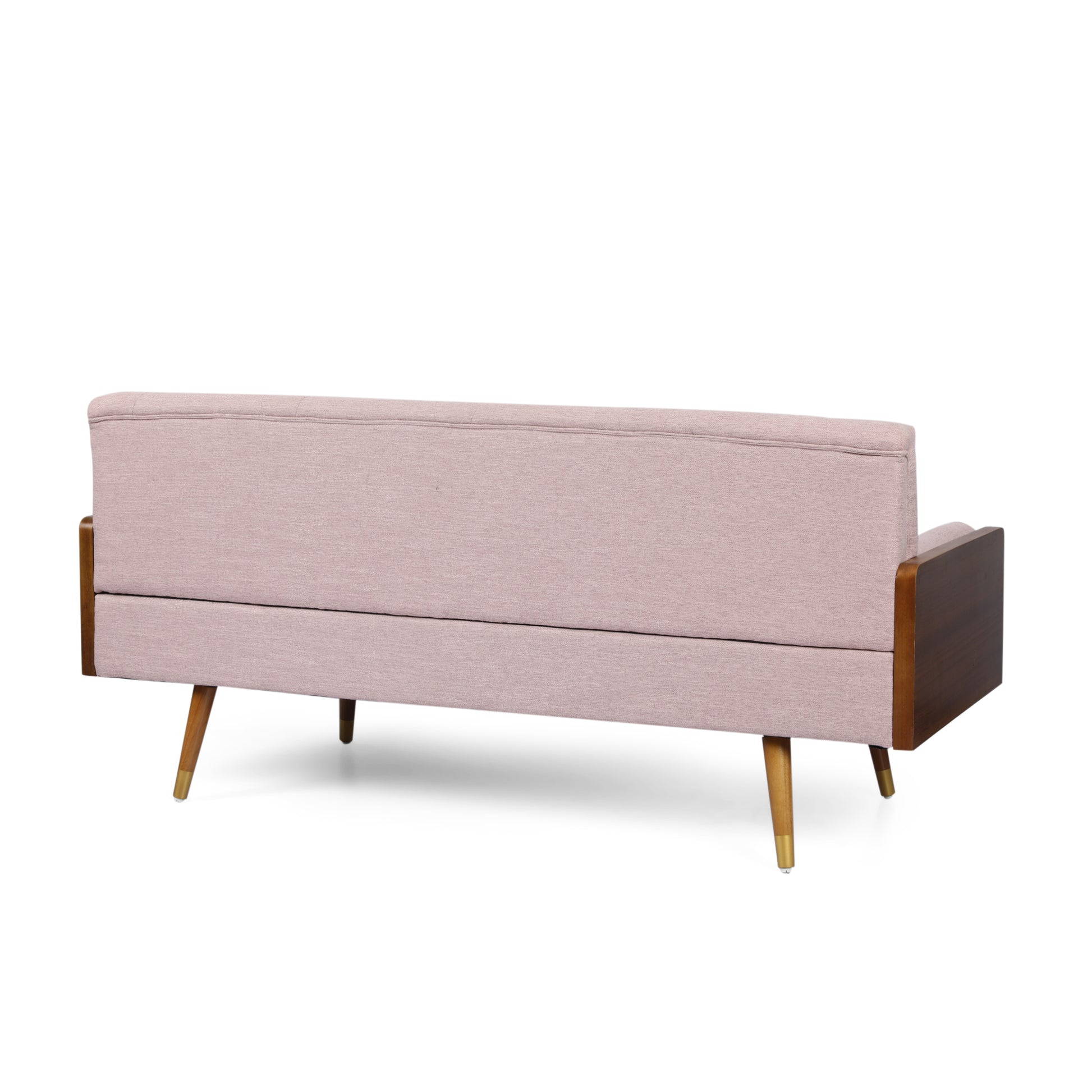 Blush 3 Seat Mid-Century Sofa - Fabric Upholstery for Living Room