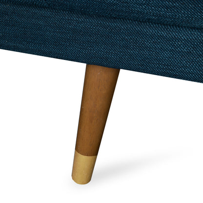 Aidan Mid-Century Sofa - Navy Blue Fabric Comfort