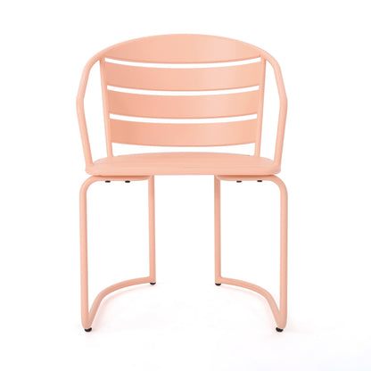 Coral Iron Bistro Set - 3-Piece Patio Dining Table & Chairs