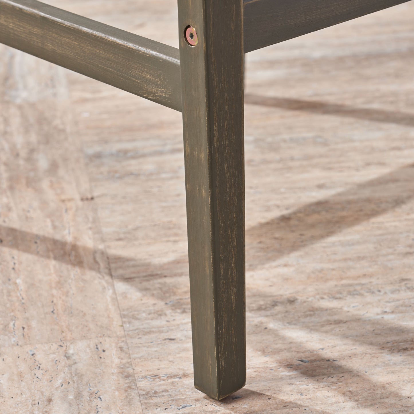 Grey Wood Bar Stools - 4 Piece Set for Patio Outdoor Spaces