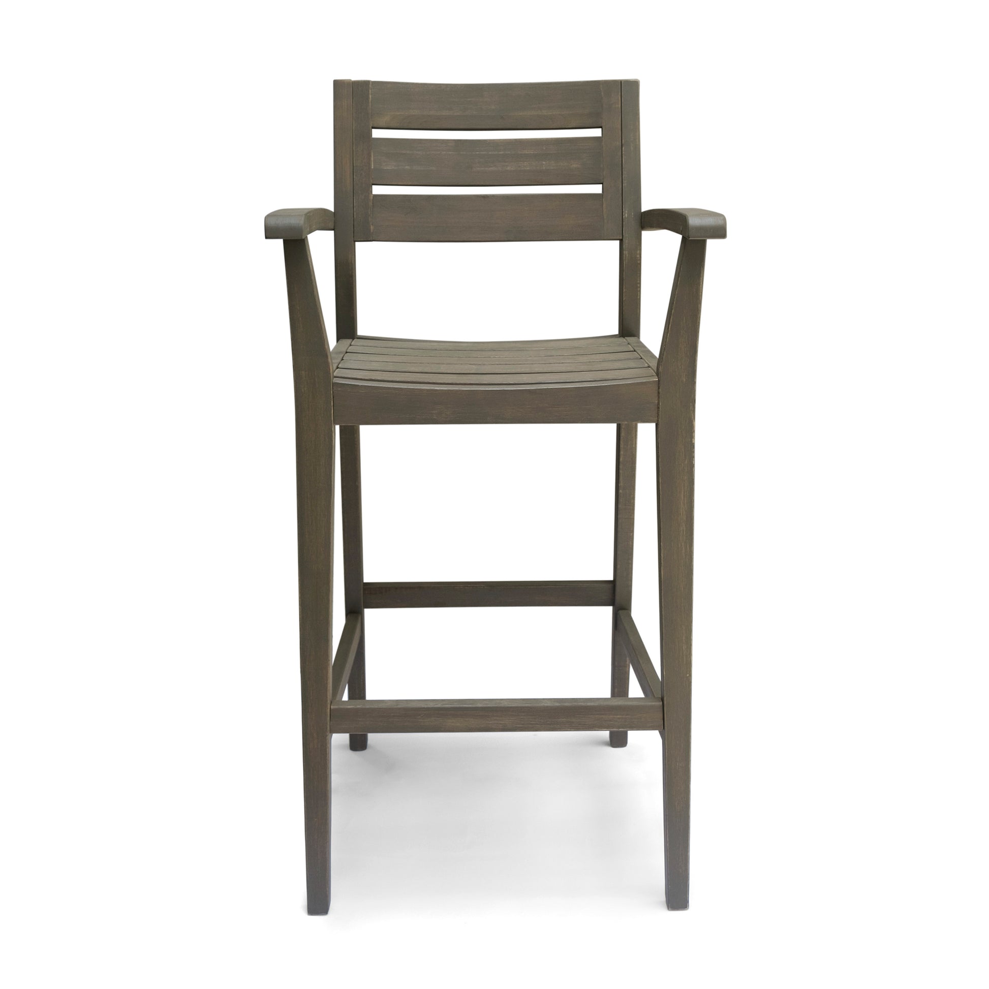 Grey Wood Bar Stools - 4 Piece Set for Patio Outdoor Spaces