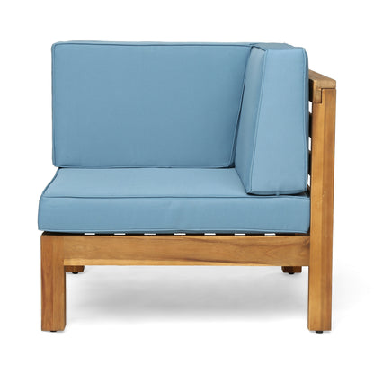 OANA 3-Piece Acacia Wood Sofa Set, Blue - Patio Seating