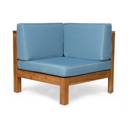 OANA 3-Piece Acacia Wood Sofa Set, Blue - Patio Seating